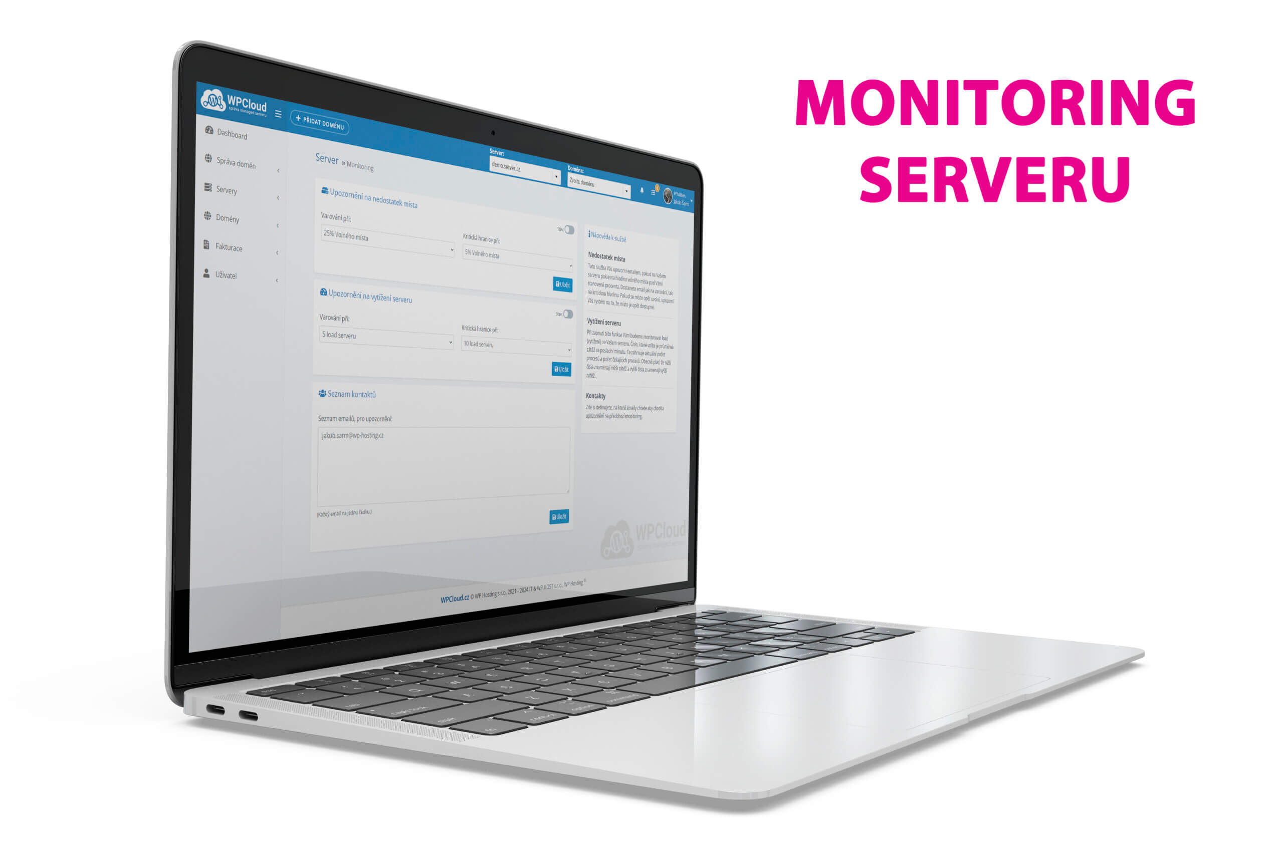 Monitoring serveru a upozornění